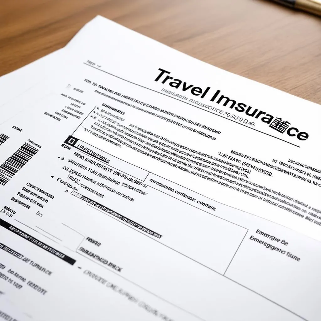 travel insurance document